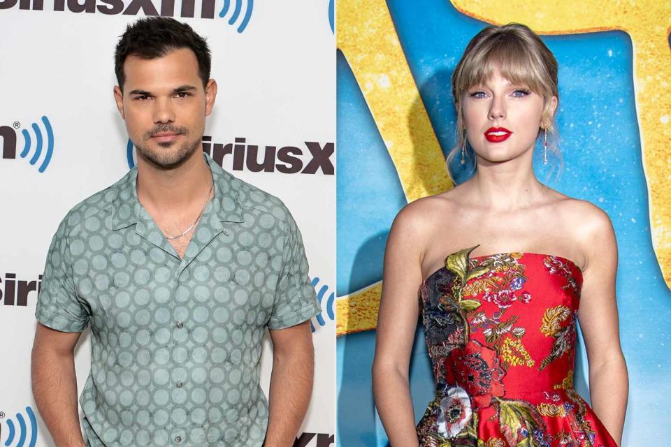 <p>Jamie McCarthy/Getty, Roy Rochlin/FilmMagic</p> Taylor Lautner and Taylor Swift