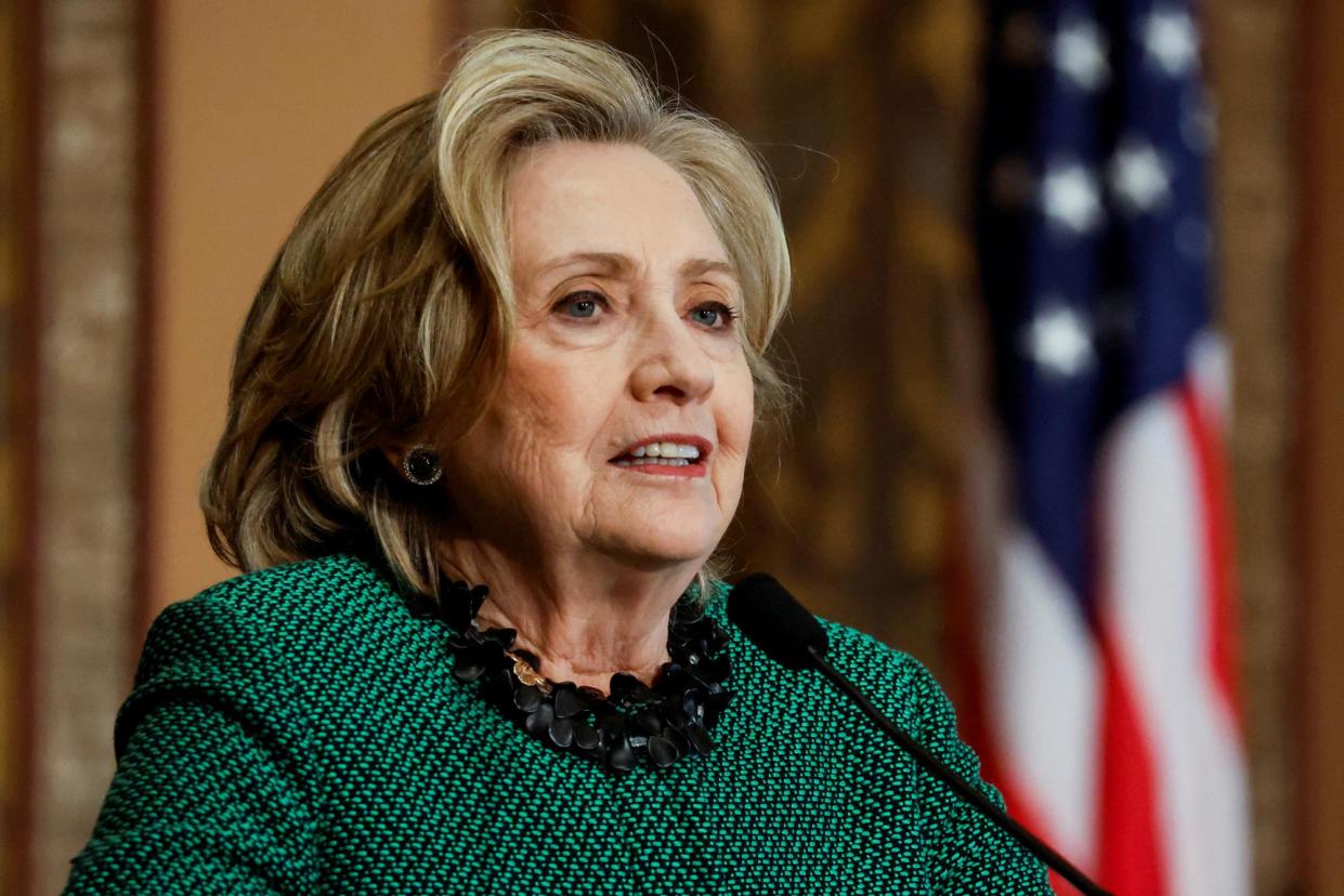 <span>Hillary Clinton speaks in Washington DC on 16 March 2023.</span><span>Photograph: Jonathan Ernst/Reuters</span>