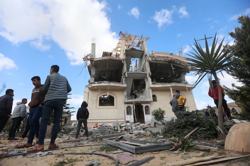 Aftermath of an Israeli strike in Khan Younis