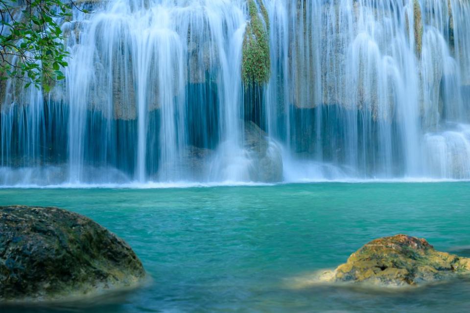 Erawan waterfall national park in Kanchanaburi Thailand