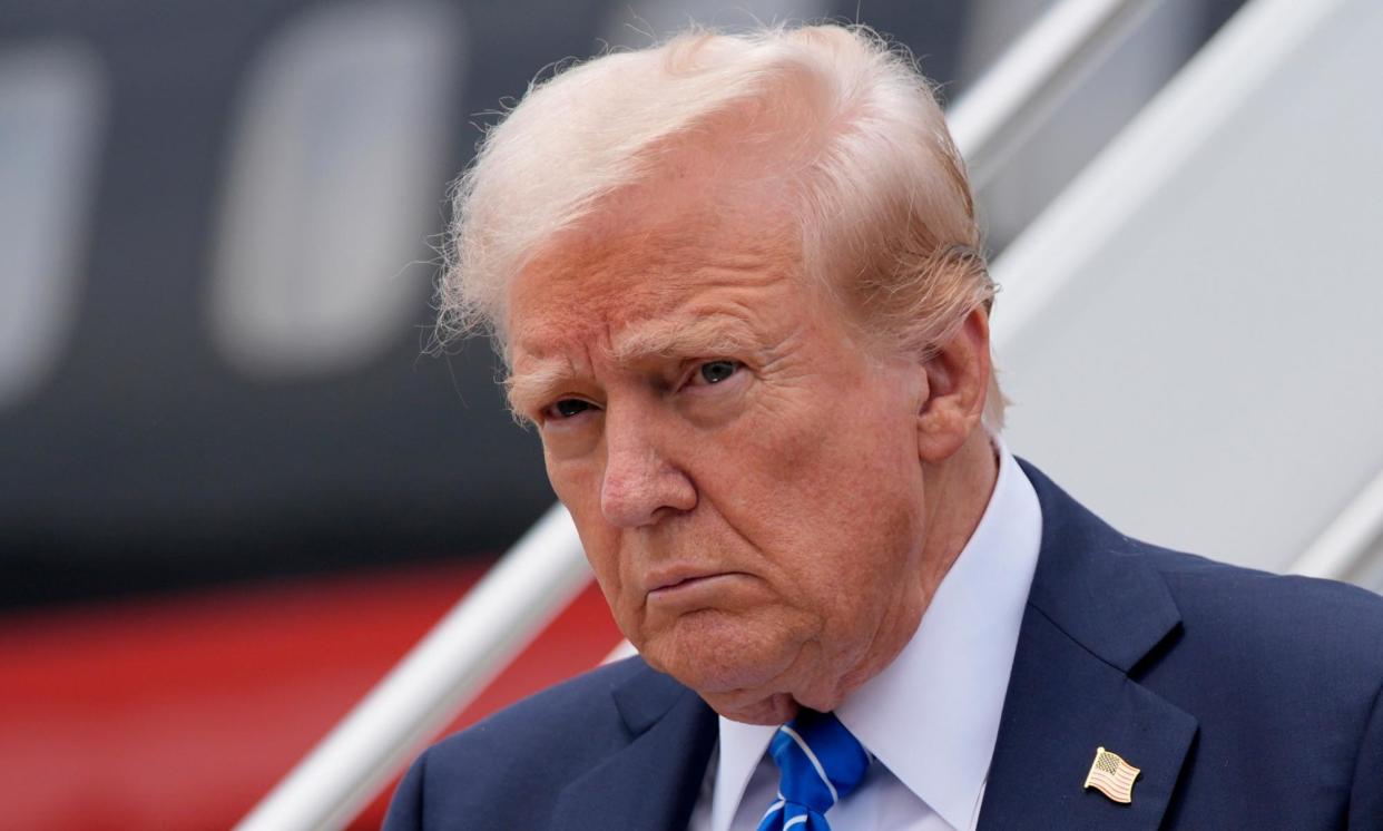 <span>Donald Trump arrives in Nashville, Tennessee, on 27 July 2024.</span><span>Photograph: Alex Brandon/AP</span>