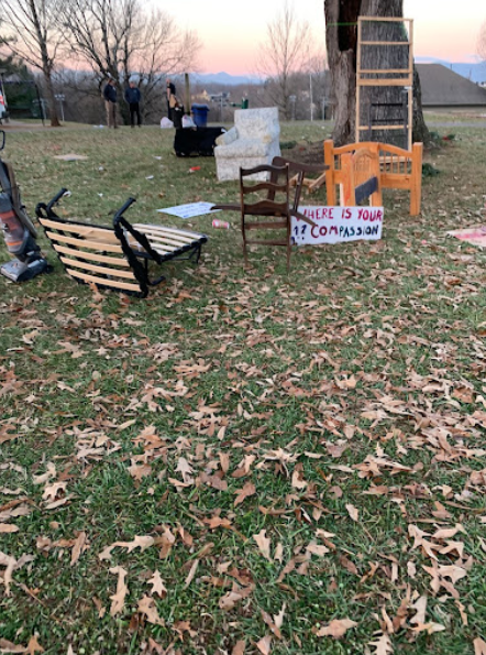 A photo posted on the Asheville Police Twitter page January 14, 2022 with the caption: "APD Make Multiple Arrests in December Illegal Dumping Protests at Aston Park that Caused More than $2K in Cleanup."