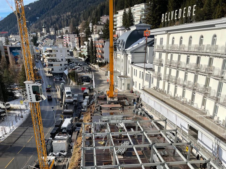 Construction taking place around the Grandhotel Belvédère.