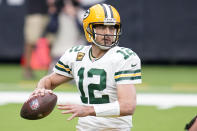 Green Bay Packers quarterback Aaron Rodgers throws during the first half of an NFL football game against the Houston Texans Sunday, Oct. 25, 2020, in Houston. (AP Photo/Sam Craft)