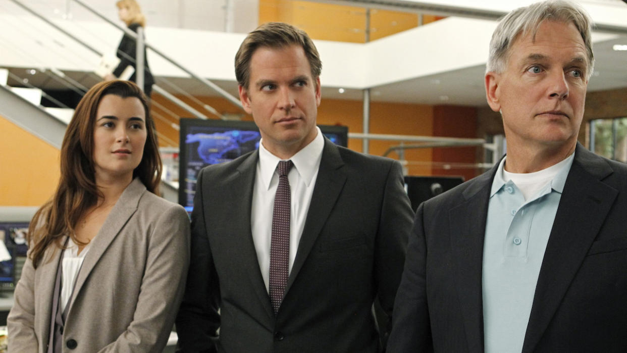  Cote de Pablo, Michael Weatherly and Mark Harmon in NCIS. 