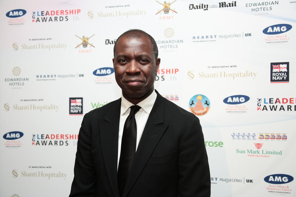 Clive Myrie posing for photos before the 2016 GG2 Leadership Awards at the Park Plaza Westminster Hotel. Date of photo: Thursday, October 20, 2016. Photo credit should read: Richard Gray/EMPICS Entertainment.