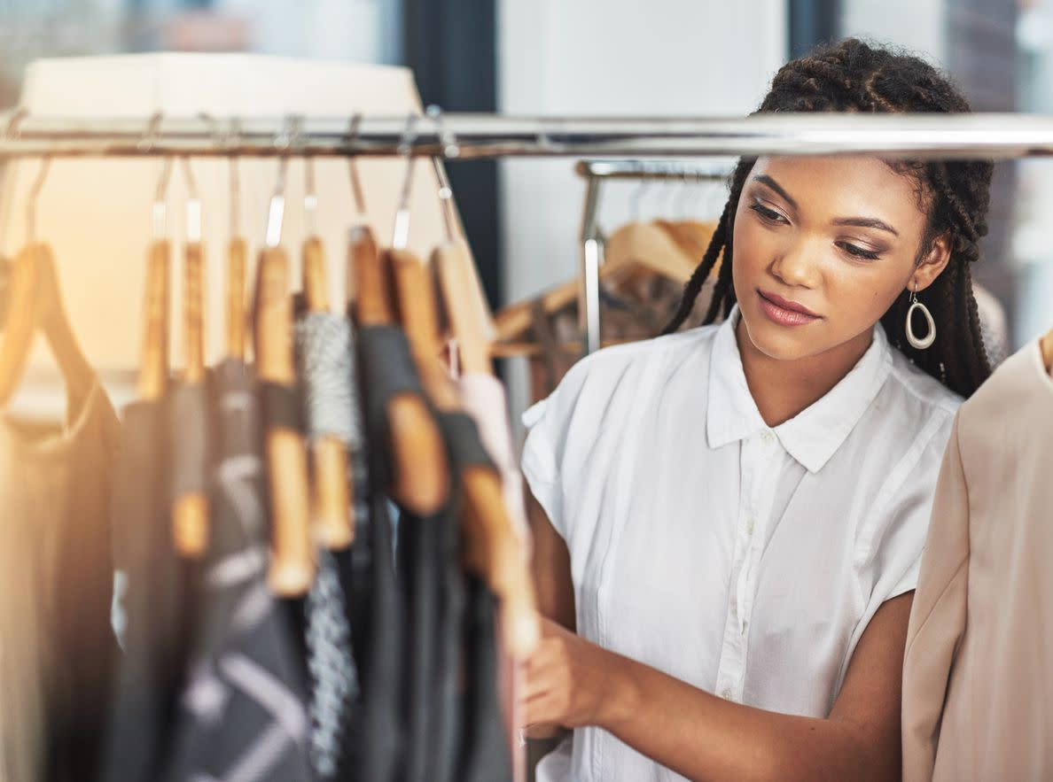 woman clothes shopping