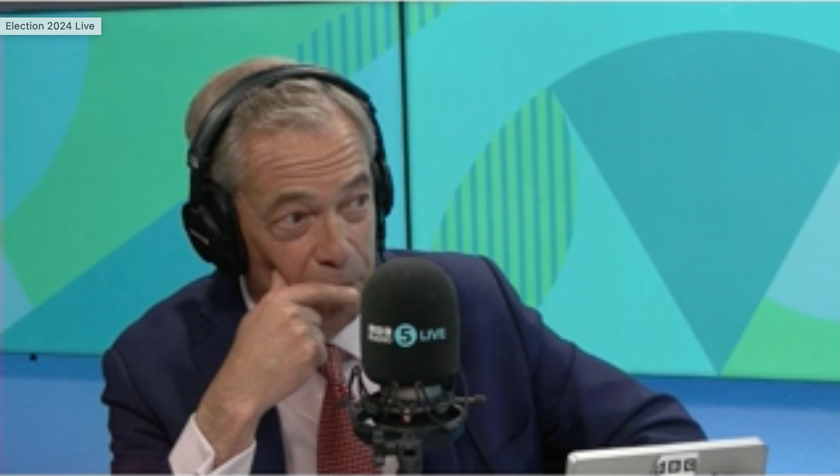 Nigel Farage speaking on BBC Radio 5  (BBC)