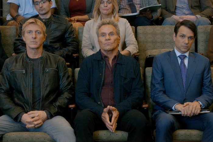 William Zabka, Martin Kove, Ralph Macchio in Cobra Kai