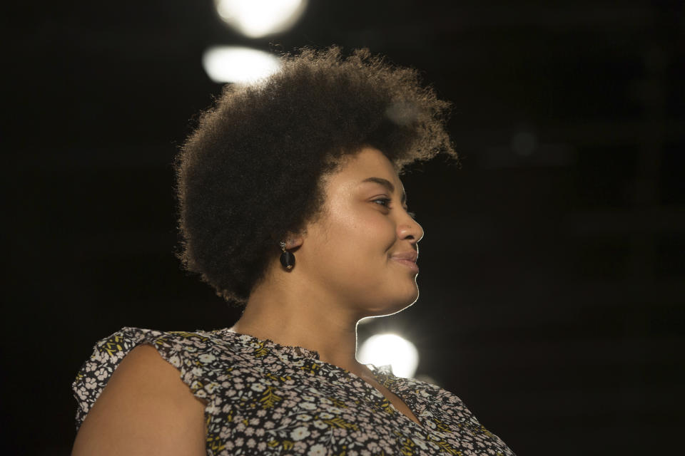 The Loft spring 2019 collection is modeled during Fashion Week Friday, Sept. 7, 2018, in New York. (AP Photo/Kevin Hagen).