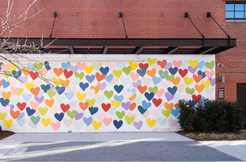 The Confetti Hearts Wall. Stacey Lanier Photography