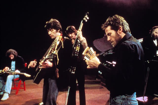 <p>Everett Collection</p> Richard Manuel, Robbie Robertson, Rick Danko, Levon Helm, and Garth Hudson of The Band in 'The Last Waltz'