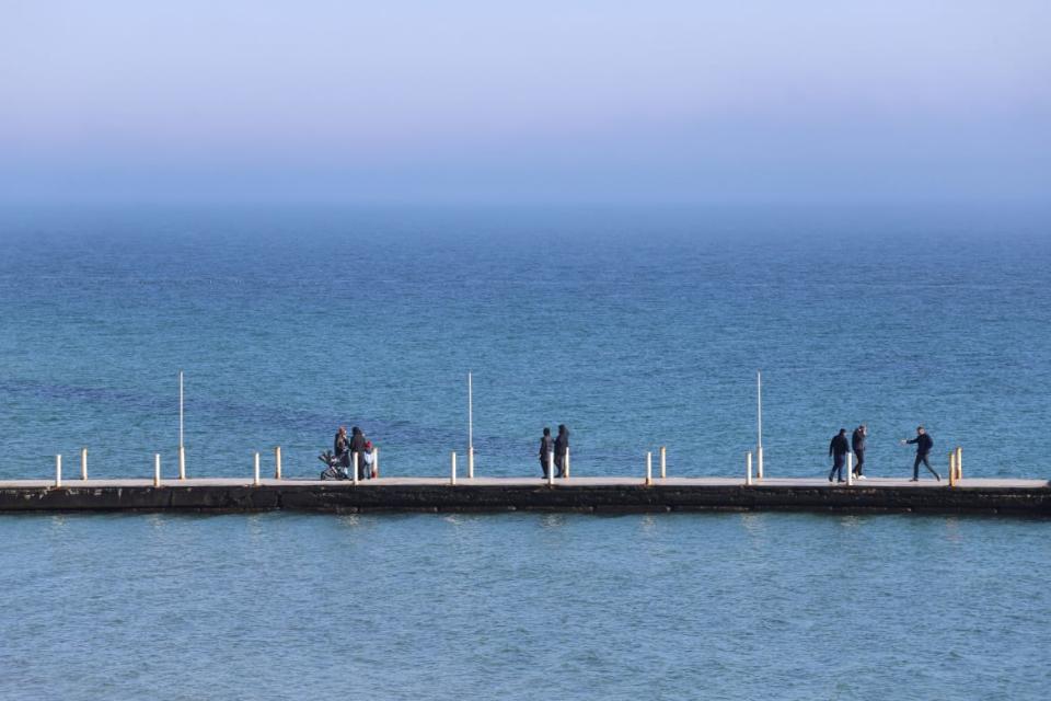 <div class="inline-image__caption"><p>The pier in Ukraine's Black Sea city of Odessa on Feb. 21. </p></div> <div class="inline-image__credit">OLEKSANDR GIMANOV/AFP via Getty Images</div>