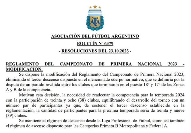 AFA: Así se jugará la final por el ascenso a la Primera Nacional