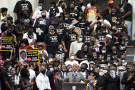 The Rev. Al Sharpton, founder and president of National Action Network, speaks at the March on Washington, Friday Aug. 28, 2020, at the Lincoln Memorial in Washington. (AP Photo/Jacquelyn Martin, Pool)