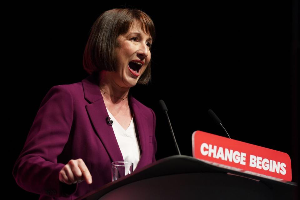 Chancellor Rachel Reeves gives her speech at the Labor Party Conference at the ACC Liverpool (PA Wire)