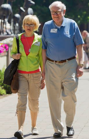 <p>Julie Jacobson/AP</p> Warren Buffet and Astrid Buffet at the 2011 Allen and Co. Sun Valley Conference on July 6, 2011.