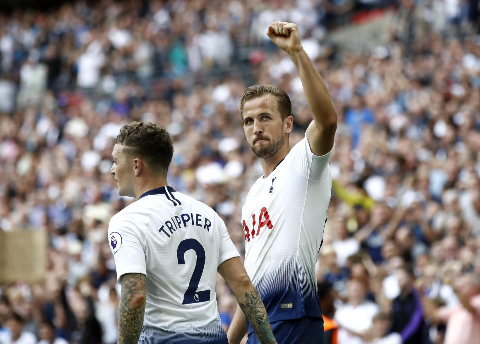 Tottenham’s Harry Kane and Kieran Trippier both scored in a win over Fulham on the second weekend of the 2018-19 Premier League season. (Getty)