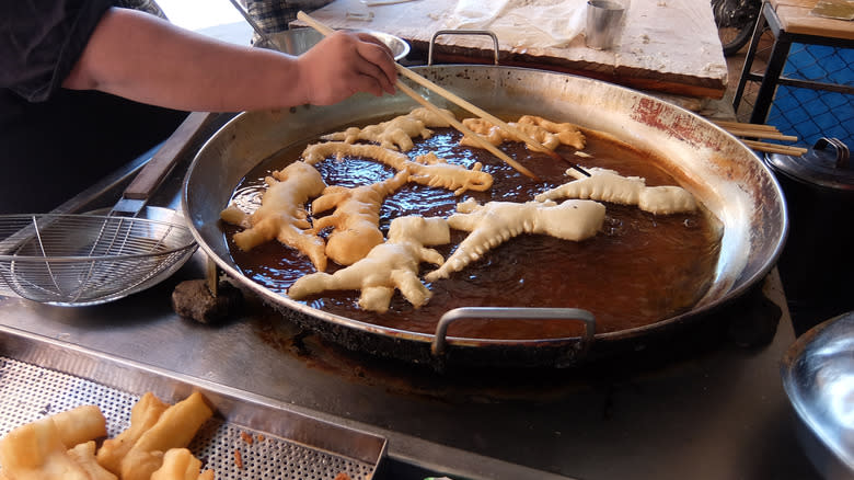 street food stand at Warorot Market, Chiang Mai 