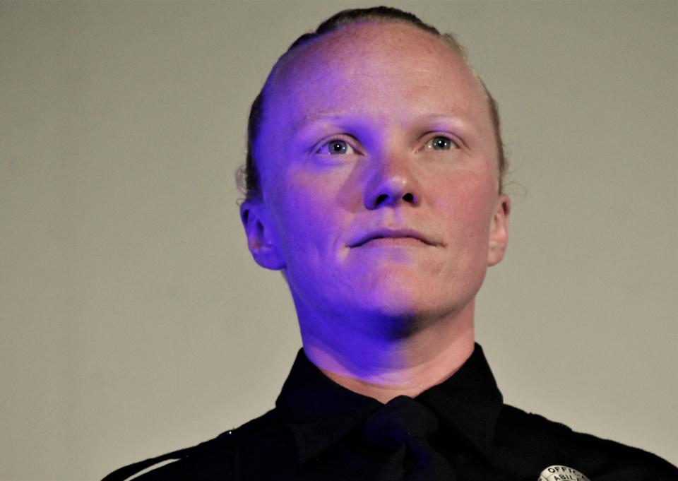 New Abilene Police Department officer Sarah Church seen during a graduation ceremony March 2.