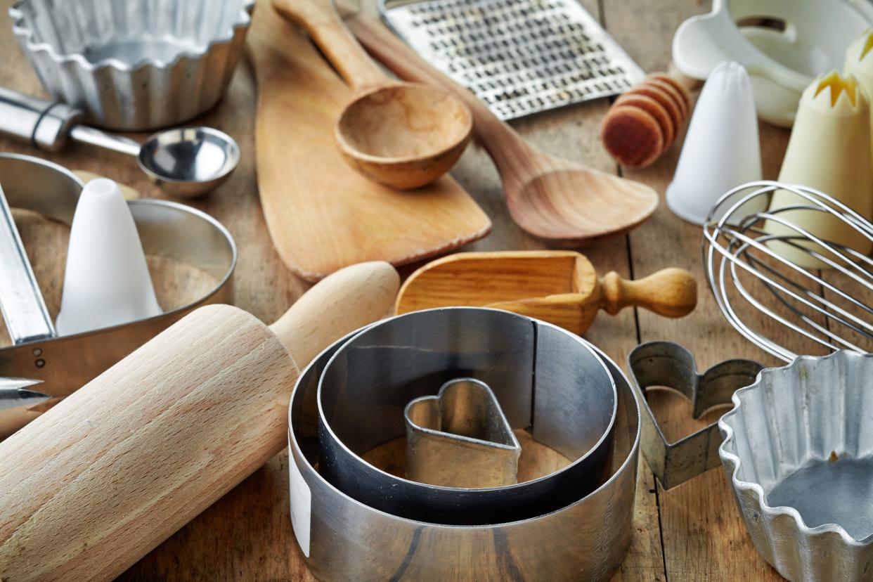 selection of kitchen gadgets and utensils