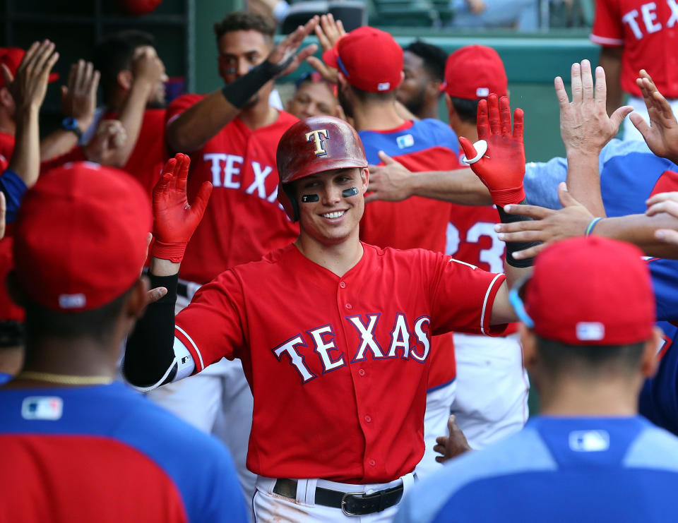 Drew Robinson of the Texas Rangers in 2018