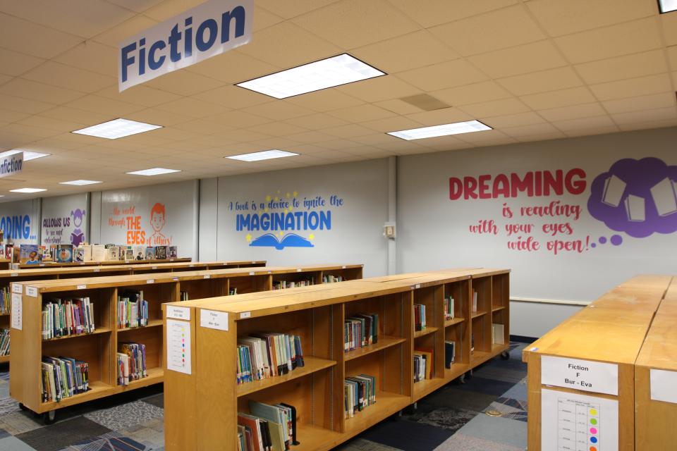 According to the HB 1647 law, all Florida school districts are required to catalog every book on their shelves and put a formal review in the process for complaints. Photograph is the Callaway Elementary School renovated media center on Feb. 3, 2023.