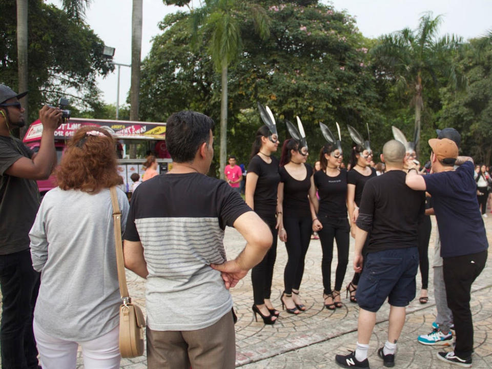 Mysterious ladies in black bunny costumes are spotted wandering around Klang Valley area