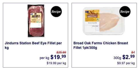 Beef eye fillet and chicken breast fillet, which are both Aldi Super Savers for August 15.