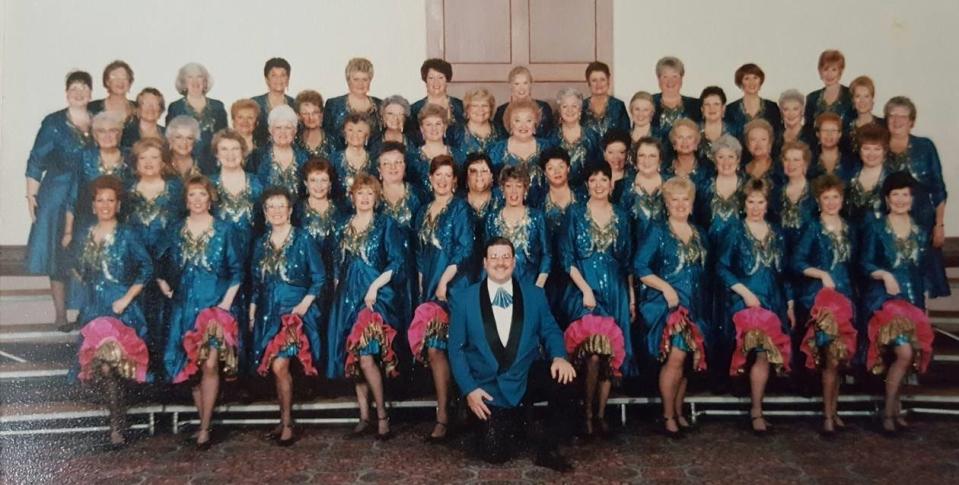 The River Raisin Chorus is pictured in 1998-99.  Founded on Sept. 19, 1977, the group is part of the Sweet Adelines International, which started in Tulsa, Okla., in 1945.