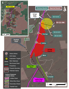 Plan Map of Surluga Deposit and Surrounding Shear Zones