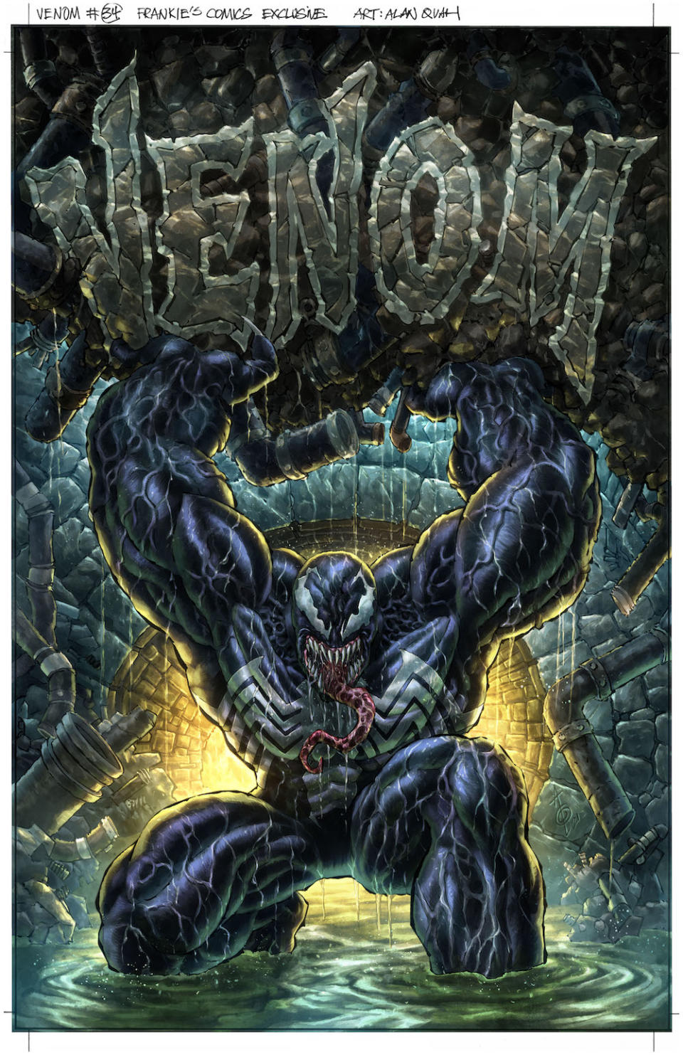 Venom #34, Frankie's Comics Exclusive Cover. (Alan Quah & Marvel Comics)