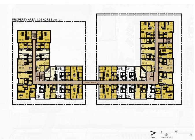 A floor rendering of an apartment complex proposed for Weinland Park. (Courtesy Photo/Geis Companies and M. Panzica Development)