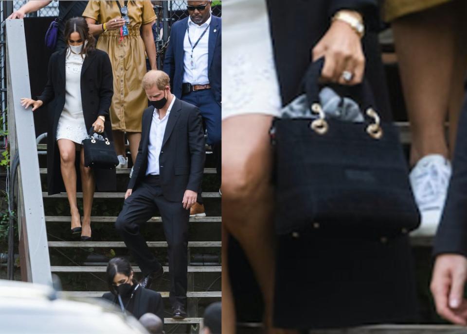 The 'it' bag the Duchess carried in New York bore special significance as it was the 'Lady D-Lite' bag  - named after Princess Diana. (Getty Images)