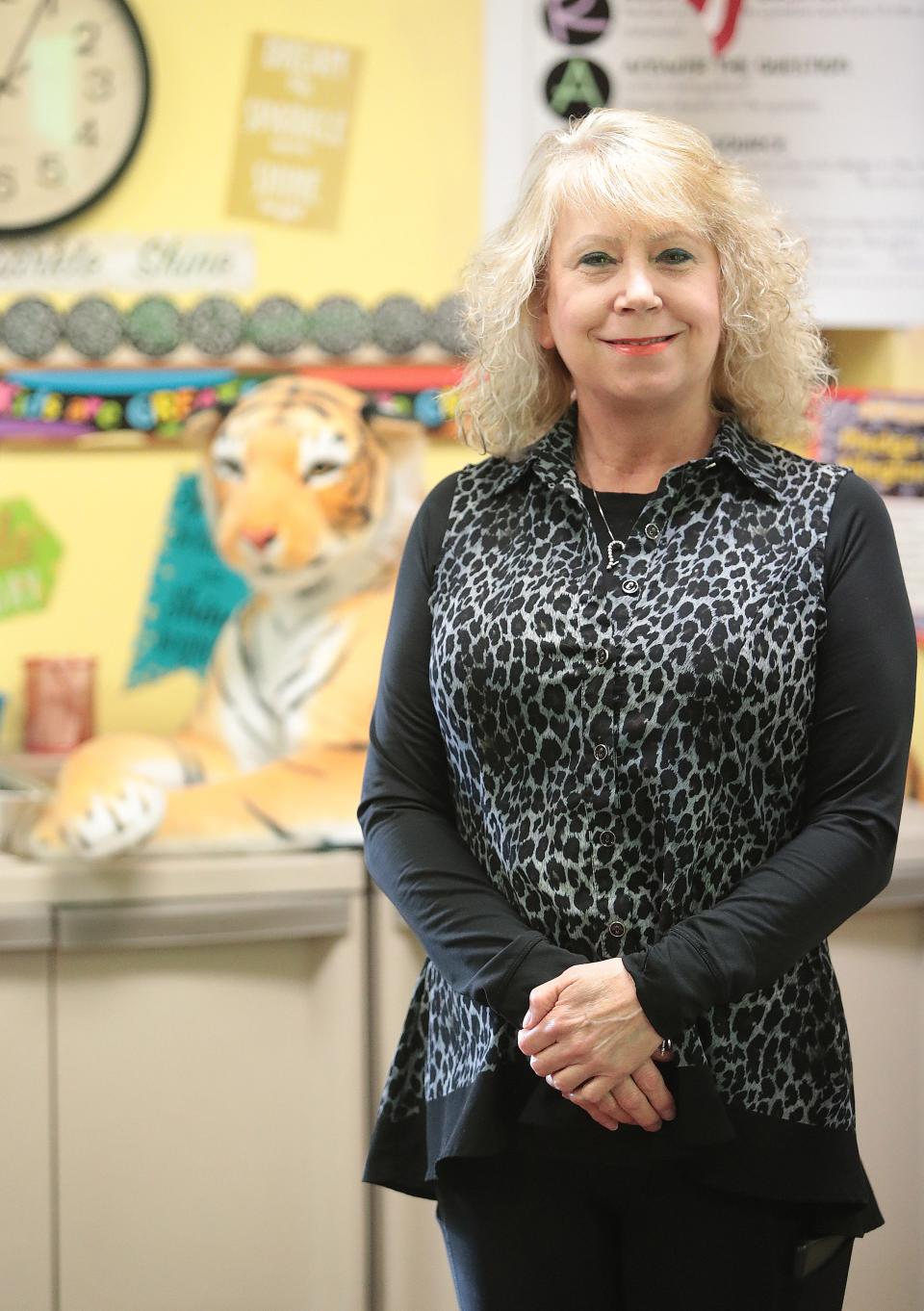 Jennifer Leone, a second-grade teacher at Whittier Elementary, is a Canton Repository Walsh University Teacher of the Month for January. She was photographed Tuesday, Jan. 11, 2022, in her classroom.