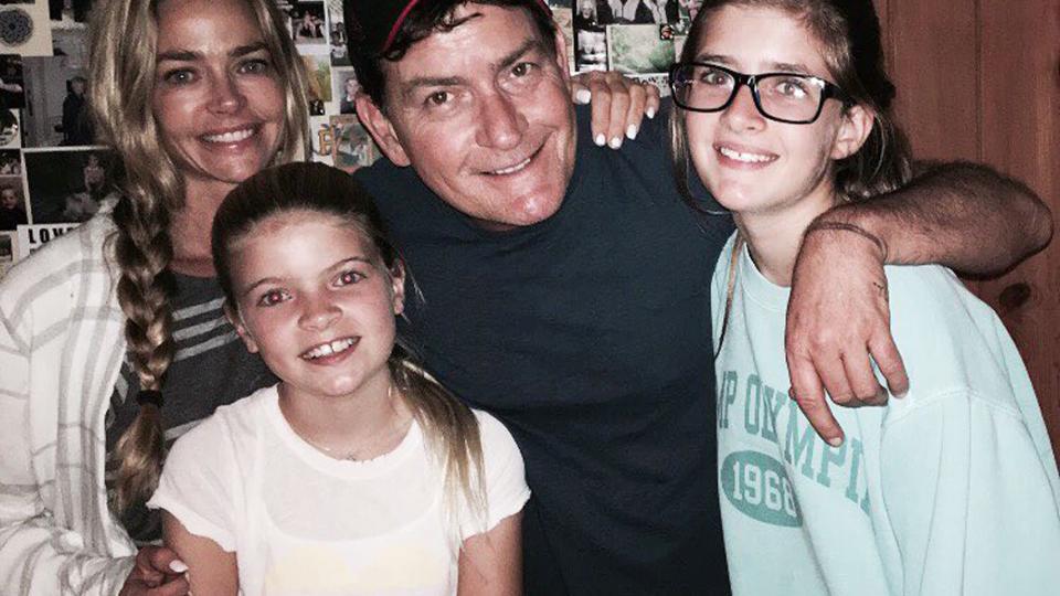 Denise Richards, Charlie Sheen and daughters