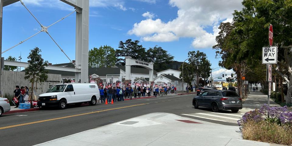 Culver City writers' strike picketing