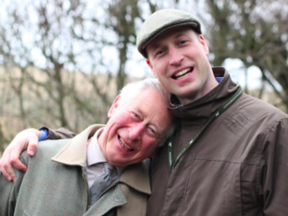 Prince William and Prince Charles pose for a casual photo in 2019.