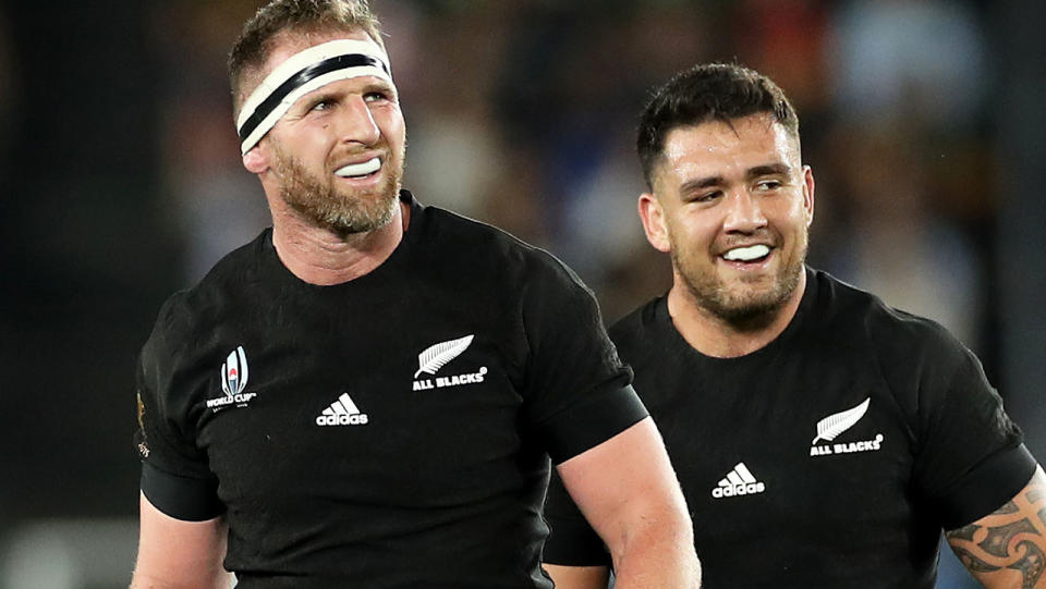 Kieran Read and Codie Taylor, pictured here in action at the Rugby World Cup.