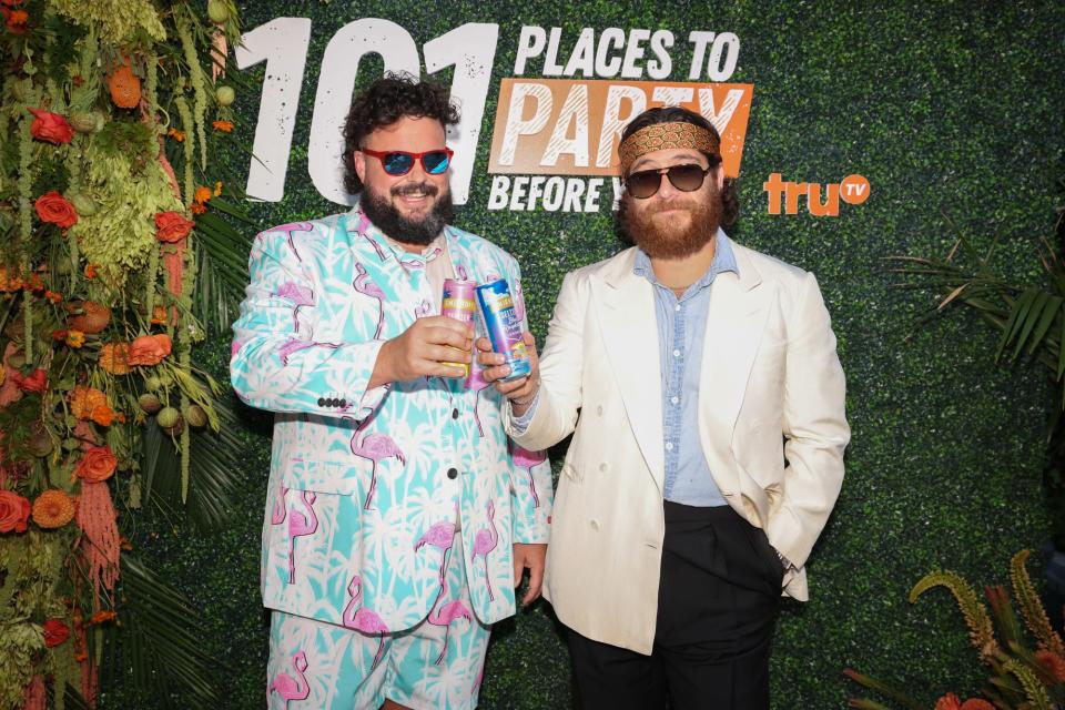 <p>Adam Pally & Jon Gabrus pose together at the 101 Places to Party Before You Die premiere party on July 12 in West Hollywood, California.</p>