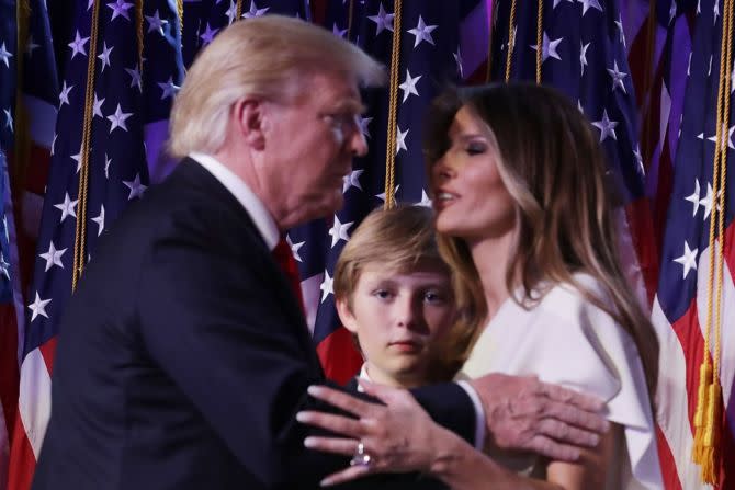 Barron Trump Attends Election Night Event With Donald Trump And Melania Trump