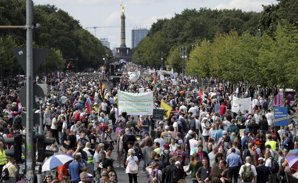 Virus Outbreak Germany Protests