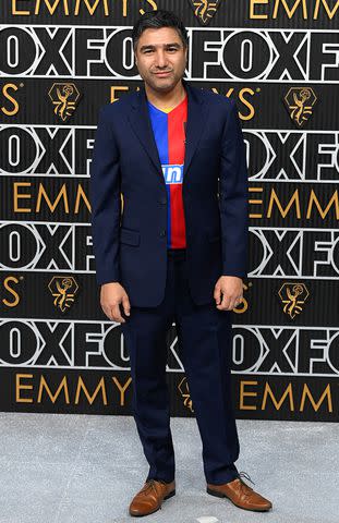 <p>David Fisher/Shutterstock</p> Nick Mohammed at the 2023 Emmy Awards