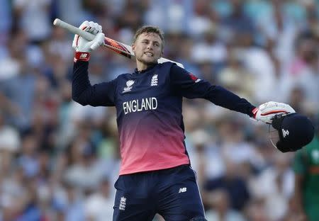 Britain Cricket - England v Bangladesh - 2017 ICC Champions Trophy Group A - The Oval - 1/6/17 England's Joe Root celebrates after the match Action Images via Reuters / Paul Childs Livepic