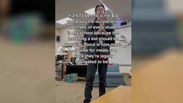 PHOTO: Garrett Jones, a middle school teacher in Utah, shared a TikTok post about school lunch debt. The post has since gone viral and helped raise over $30,000 for students' outstanding balances. (@cgj205/TikTok)