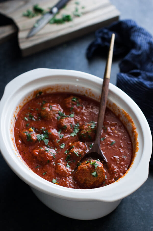 Slow Cooker Spaghetti Sauce With Meatballs