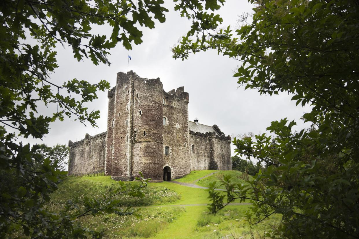 Doune Castle, Doune, Scotland through the trees