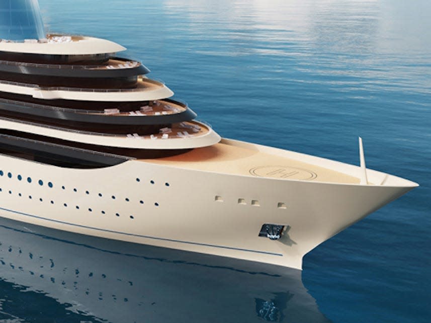 A rendering of the upcoming Four Seasons yacht-cruise ship