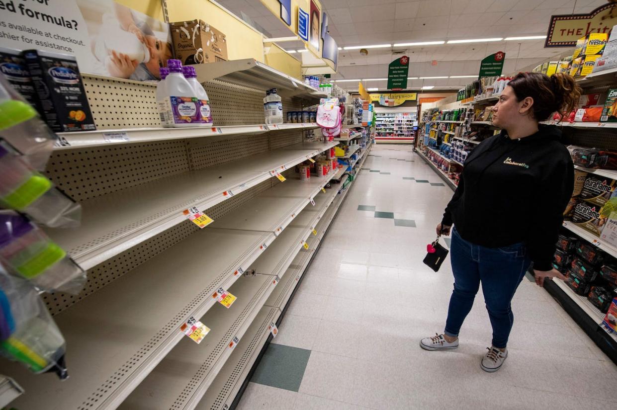 Babies still need to eat even when formula is hard to come by. <a href="https://www.gettyimages.com/detail/news-photo/shelves-are-empty-as-natalia-restrepo-a-member-of-la-news-photo/1240791802" rel="nofollow noopener" target="_blank" data-ylk="slk:Joseph Prezioso/AFP via Getty Images;elm:context_link;itc:0;sec:content-canvas" class="link ">Joseph Prezioso/AFP via Getty Images</a>