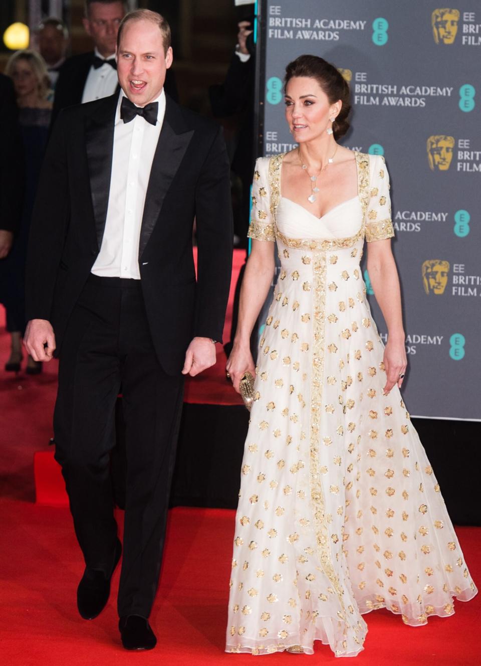 Catherine, Duchess of Cambridge and Prince William, Duke of Cambridge attend the EE British Academy Film Awards 2020